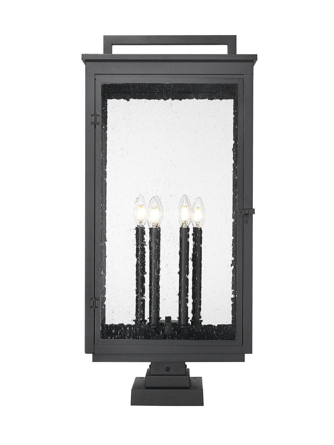 Z-LITE HARTWELL OUTDOOR PIER MOUNTED FIXTURE | 5019PHXXLS-SQPM-BK - Post