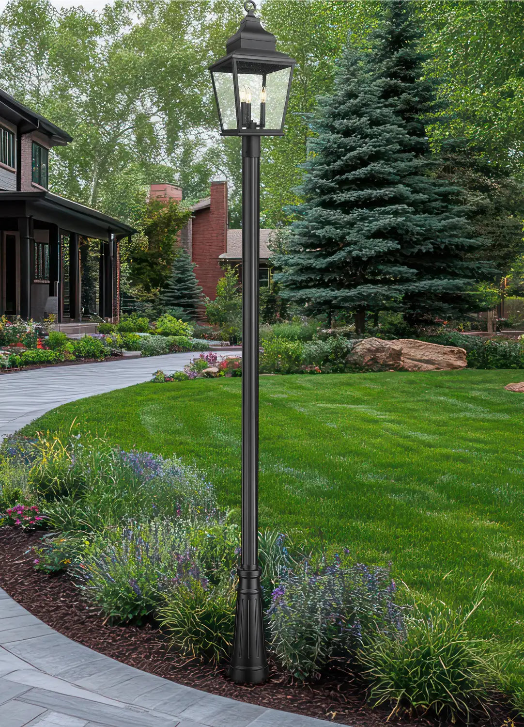 Z-LITE RAPHAEL OUTDOOR POST MOUNTED FIXTURE - COASTAL | 5029PHBR-5011P-BK - Post