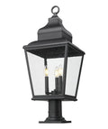 Z-LITE RAPHAEL OUTDOOR PIER MOUNTED FIXTURE | 5029PHBR-533PM-BK - Post
