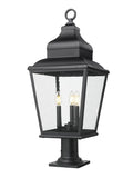 Z-LITE RAPHAEL OUTDOOR PIER MOUNTED FIXTURE | 5029PHBR-533PM-BK - Post