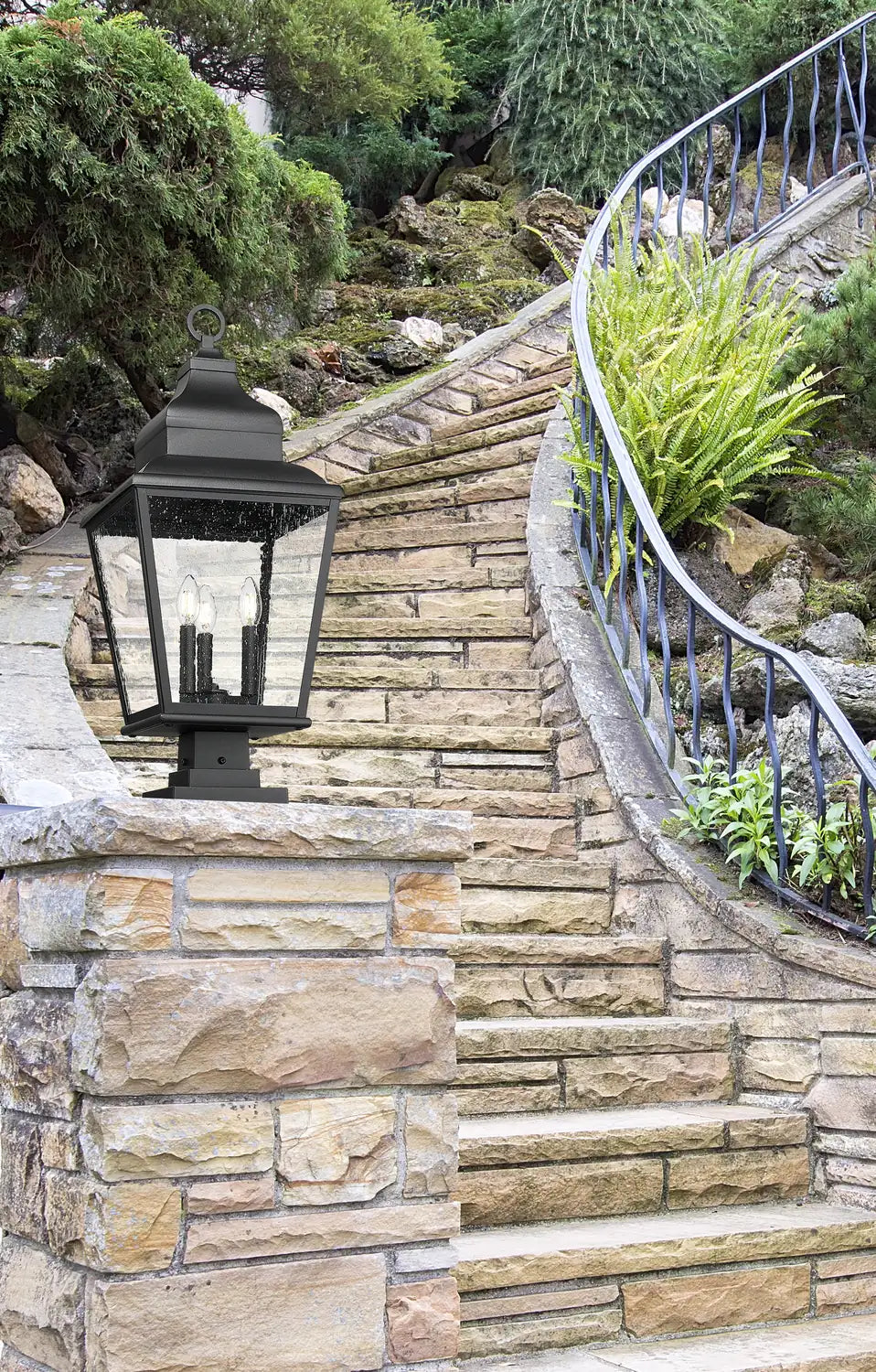 Z-LITE RAPHAEL OUTDOOR PIER MOUNTED FIXTURE | 5029PHBS-SQPM-BK - Post