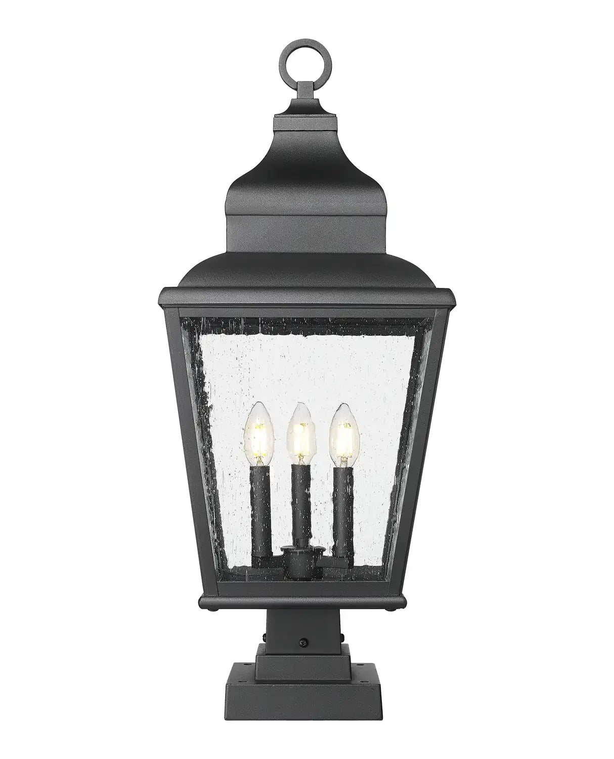 Z-LITE RAPHAEL OUTDOOR PIER MOUNTED FIXTURE | 5029PHBS-SQPM-BK - Post
