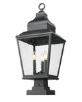 Z-LITE RAPHAEL OUTDOOR PIER MOUNTED FIXTURE | 5029PHBS-SQPM-BK - Post