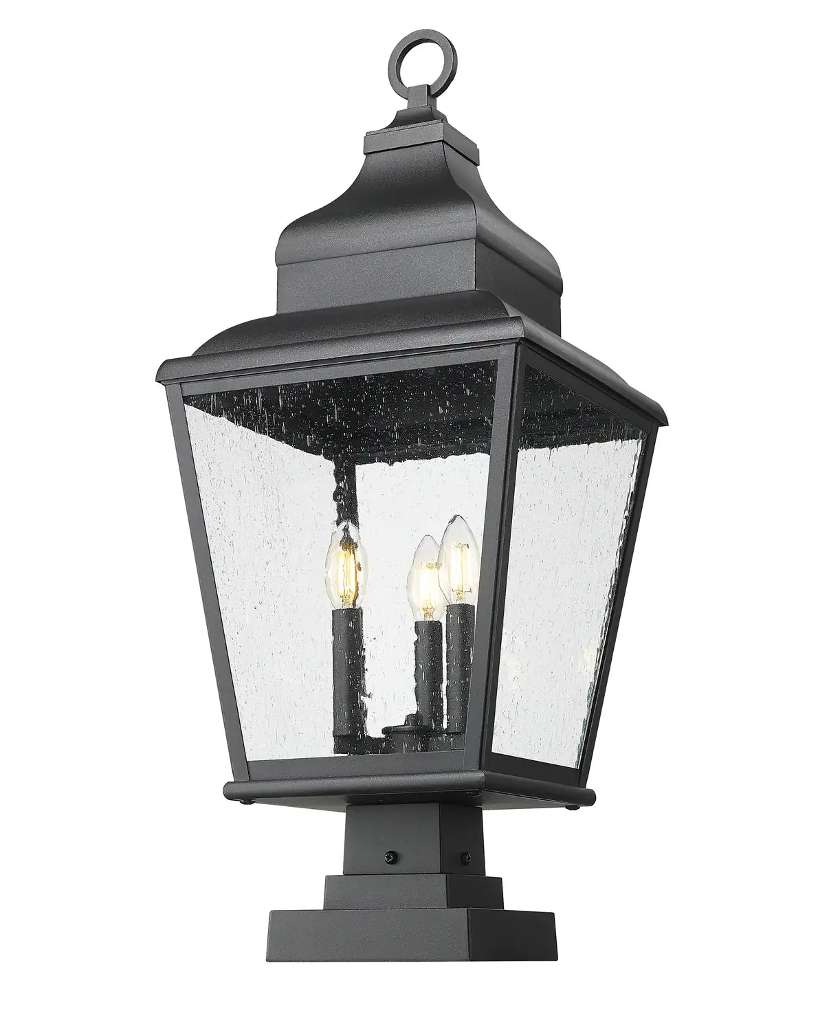 Z-LITE RAPHAEL OUTDOOR PIER MOUNTED FIXTURE | 5029PHBS-SQPM-BK - Post