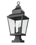 Z-LITE RAPHAEL OUTDOOR PIER MOUNTED FIXTURE | 5029PHBS-SQPM-BK - Post