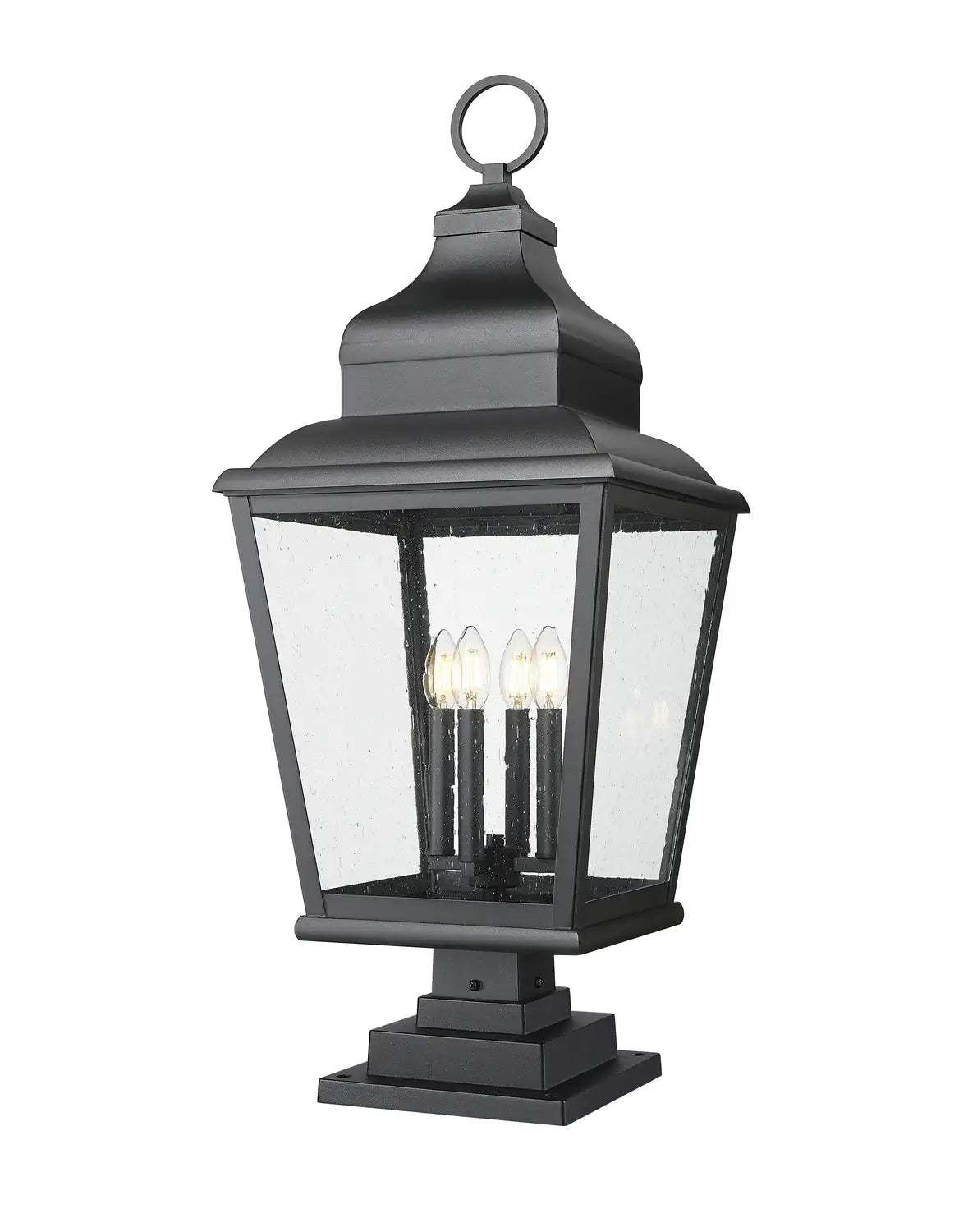 Z-LITE RAPHAEL OUTDOOR PIER MOUNTED FIXTURE | 5029PHXLS-LSQPM-BK - Post