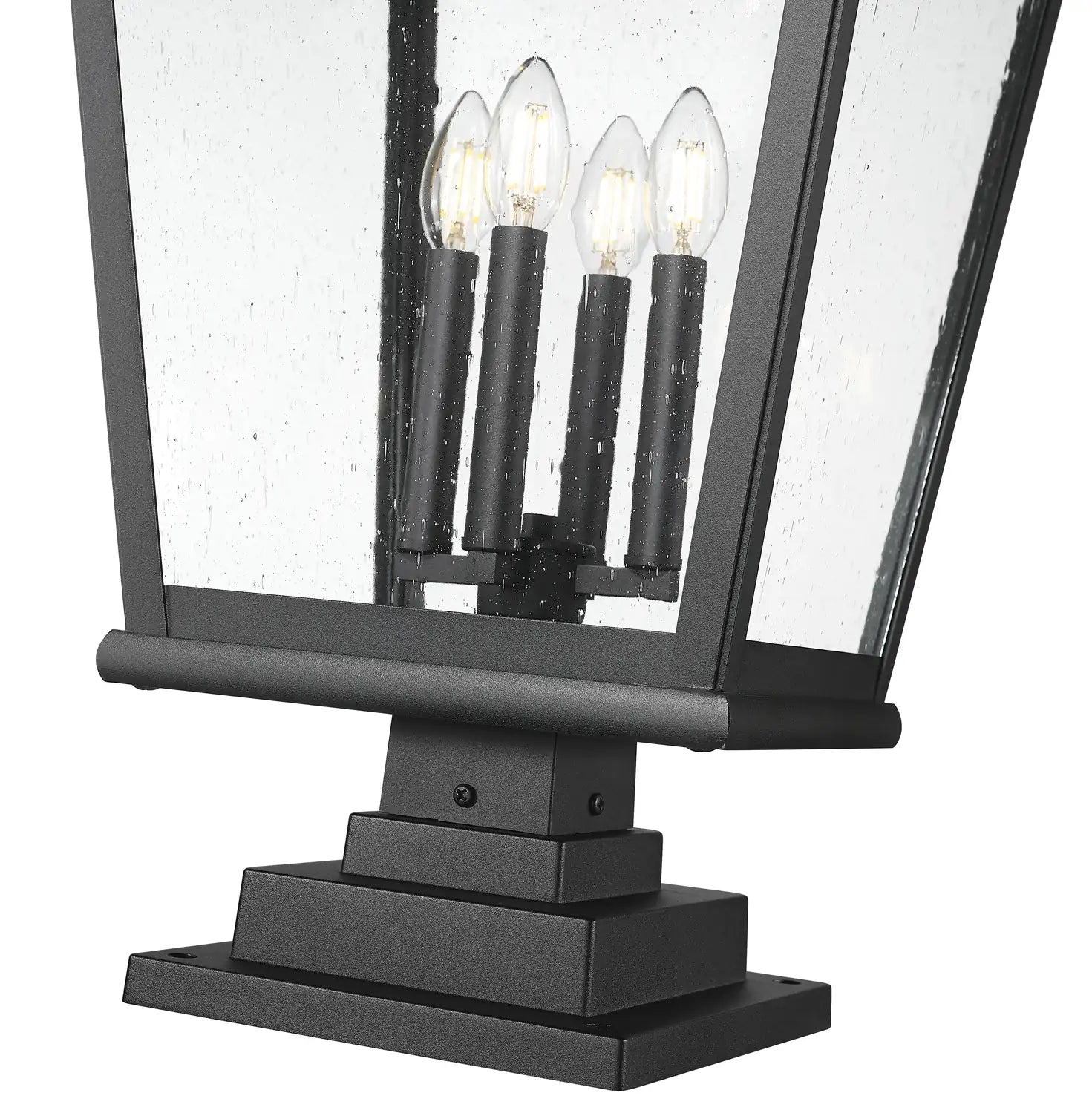 Z-LITE RAPHAEL OUTDOOR PIER MOUNTED FIXTURE | 5029PHXLS-LSQPM-BK - Post