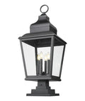 Z-LITE RAPHAEL OUTDOOR PIER MOUNTED FIXTURE | 5029PHXLS-LSQPM-BK - Post