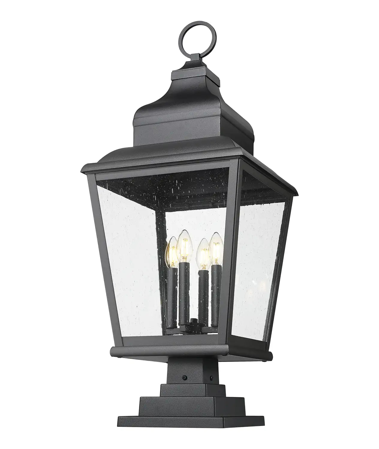 Z-LITE RAPHAEL OUTDOOR PIER MOUNTED FIXTURE | 5029PHXLS-LSQPM-BK - Post