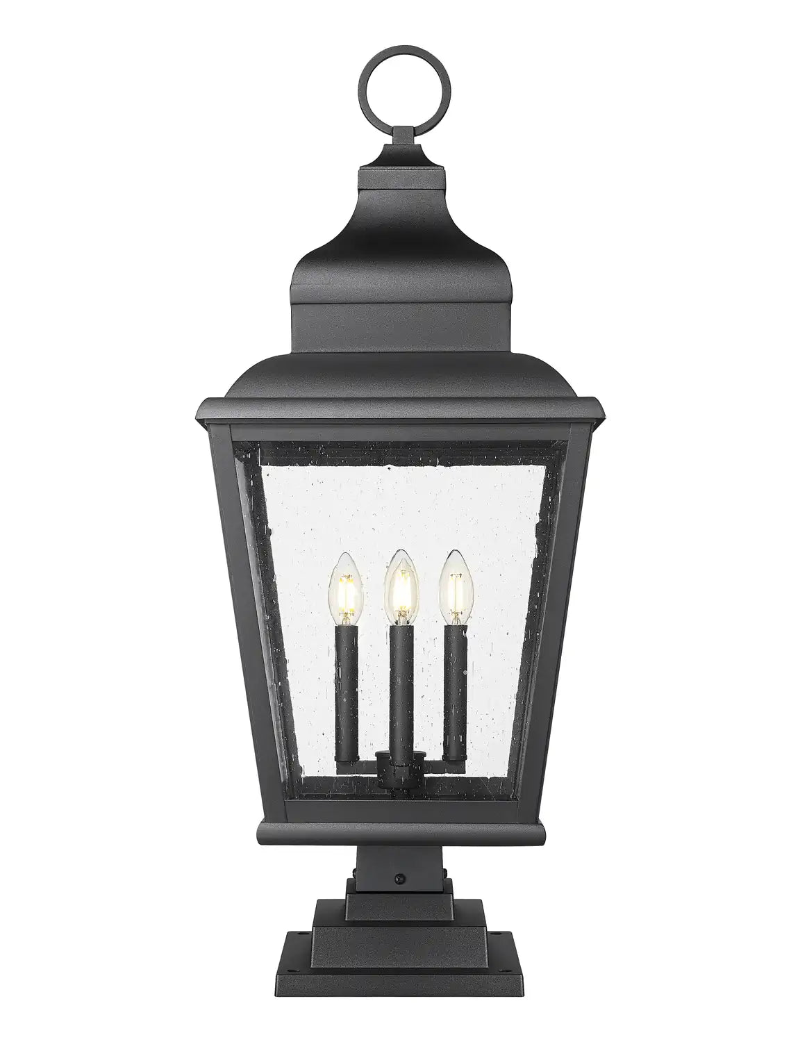 Z-LITE RAPHAEL OUTDOOR PIER MOUNTED FIXTURE | 5029PHXLS-LSQPM-BK - Post