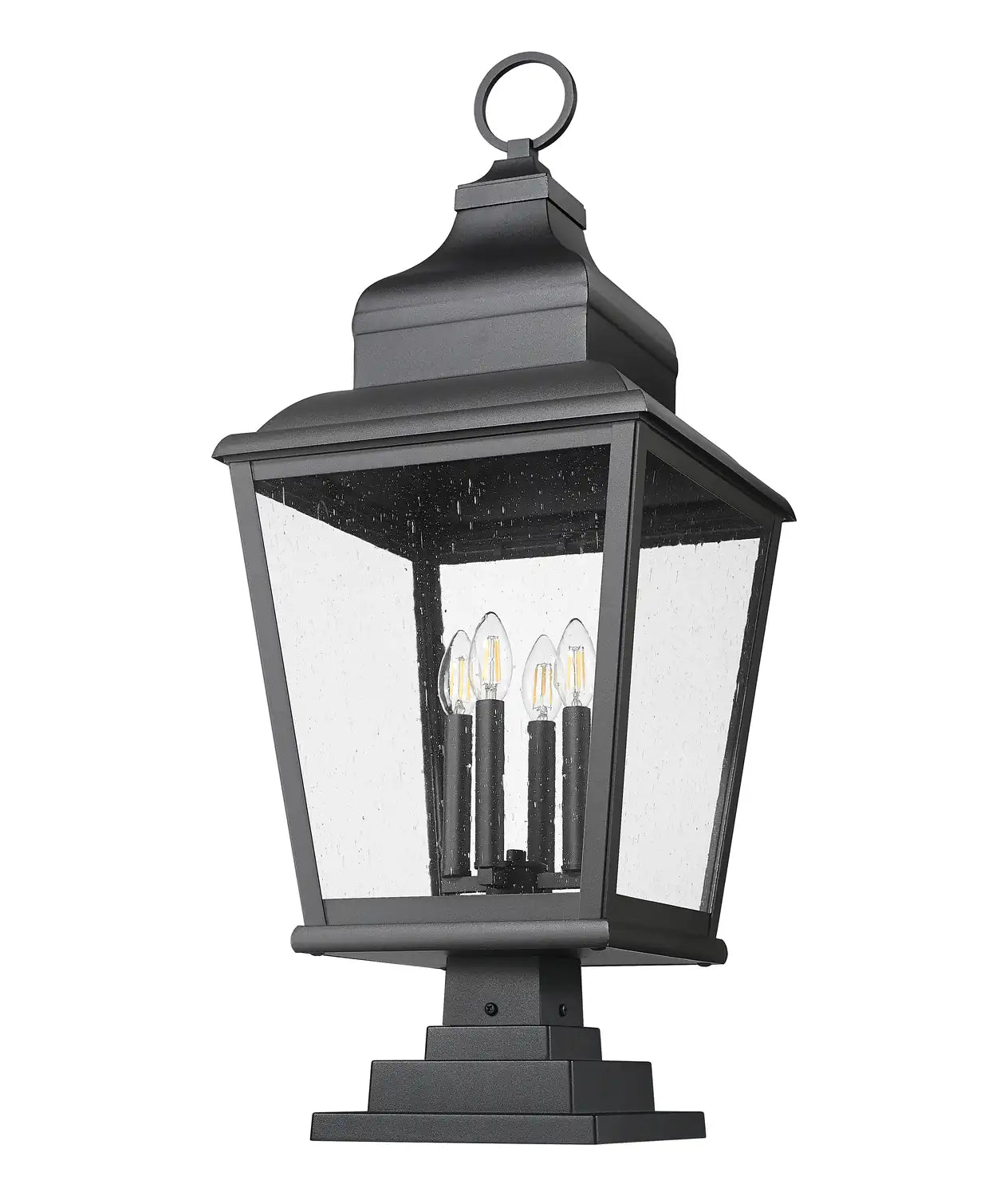 Z-LITE RAPHAEL OUTDOOR PIER MOUNTED FIXTURE | 5029PHXLS-LSQPM-BK - Post