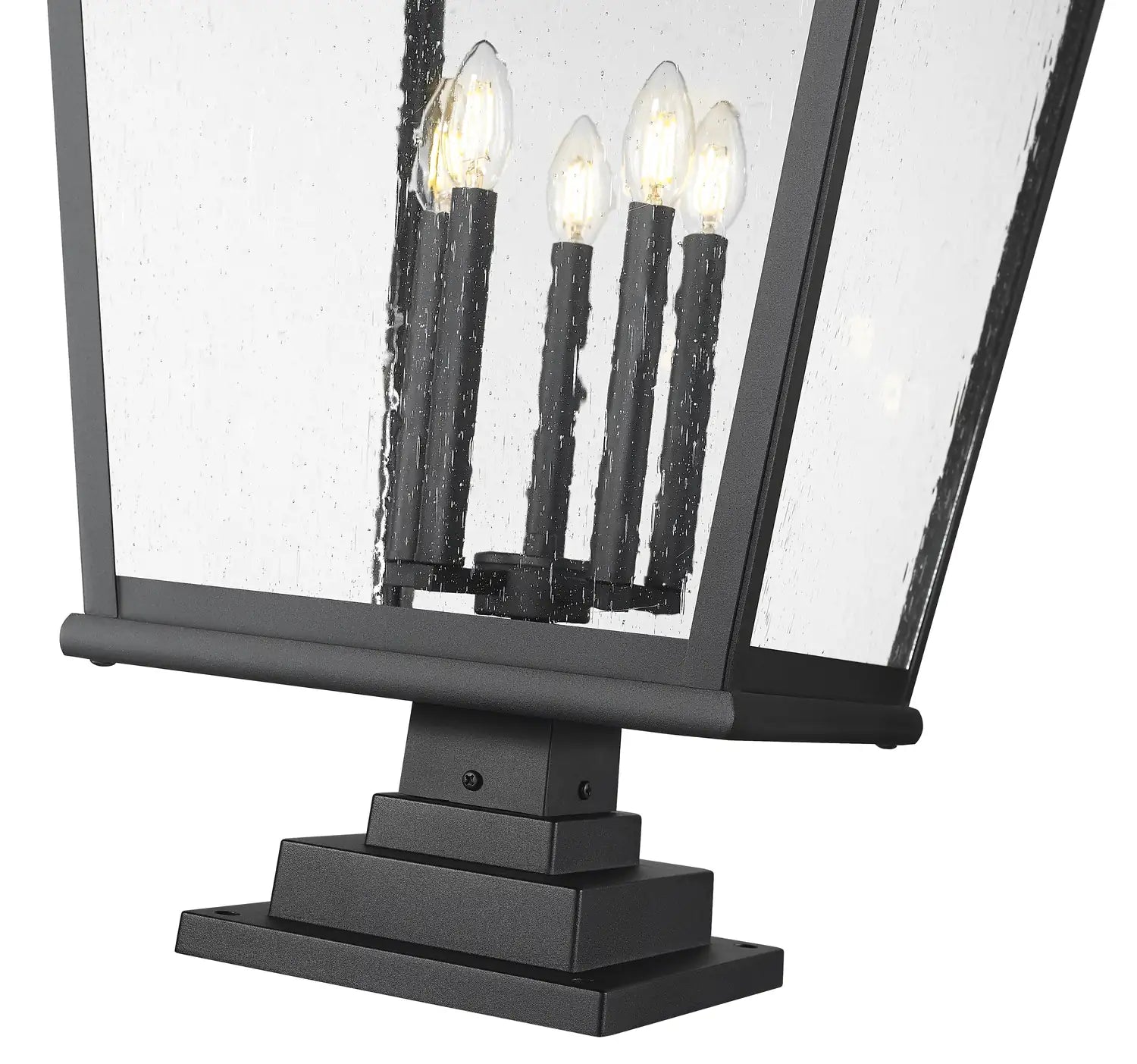 Z-LITE RAPHAEL OUTDOOR PIER MOUNTED FIXTURE | 5029PHXXLS-LSQPM-BK - Post