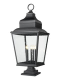 Z-LITE RAPHAEL OUTDOOR PIER MOUNTED FIXTURE | 5029PHXXLS-LSQPM-BK - Post