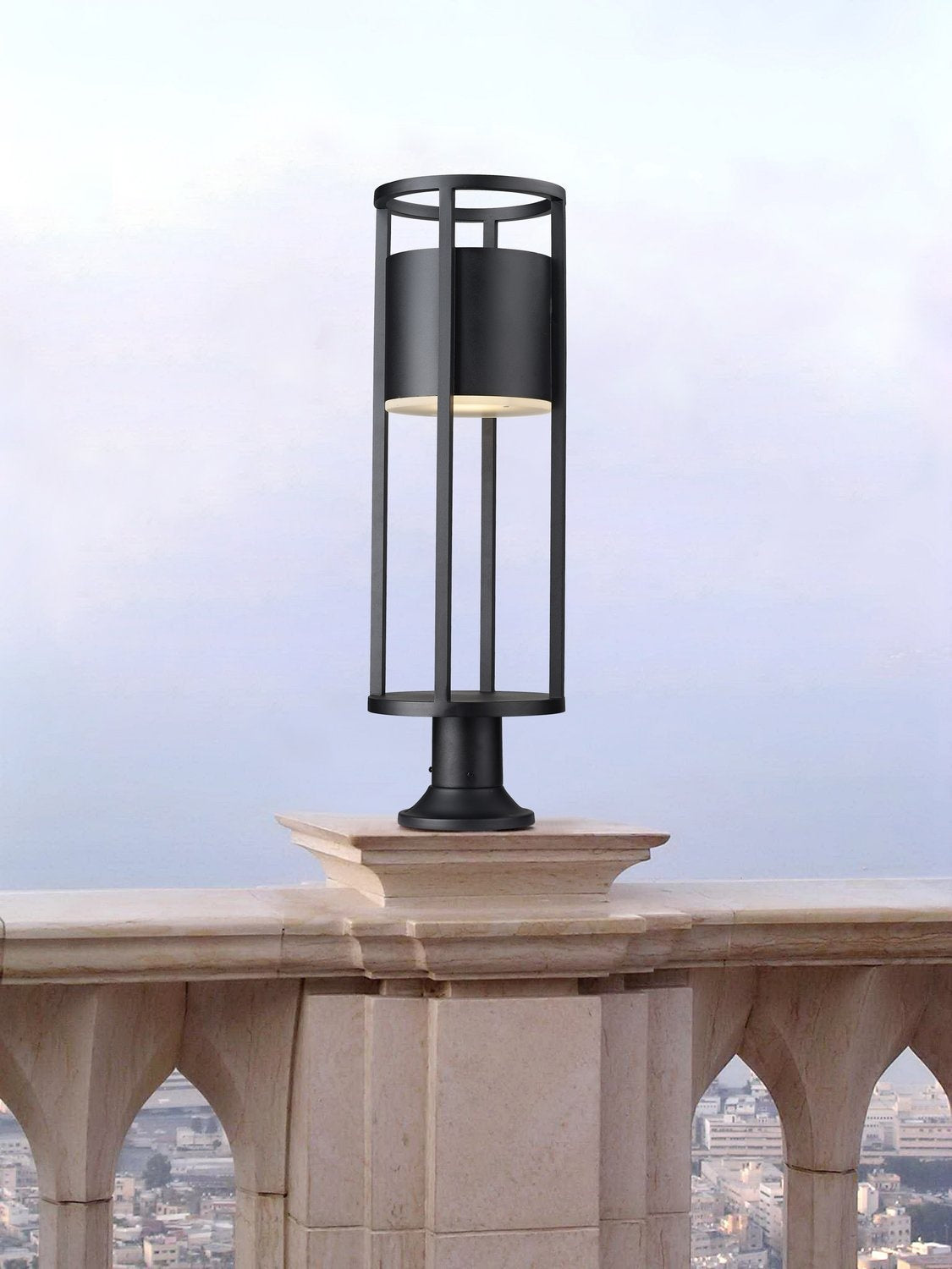 Z-LITE LUCA OUTDOOR PIER MOUNTED FIXTURE | 517PHB-553PM-BK-LED - Post