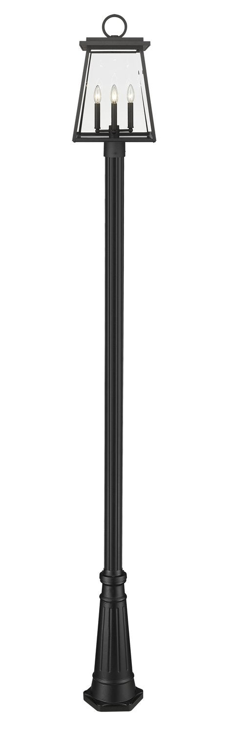 Z-LITE BROUGHTON OUTDOOR POST MOUNTED FIXTURE | 521PHBR-519P-BK - Post