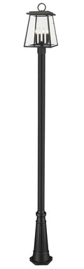 Z-LITE BROUGHTON OUTDOOR POST MOUNTED FIXTURE | 521PHBR-519P-BK - Post