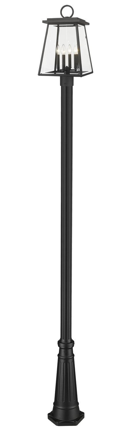 Z-LITE BROUGHTON OUTDOOR POST MOUNTED FIXTURE | 521PHBR-519P-BK - Post