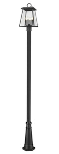 Z-LITE BROUGHTON OUTDOOR POST MOUNTED FIXTURE | 521PHBR-519P-BK - Post