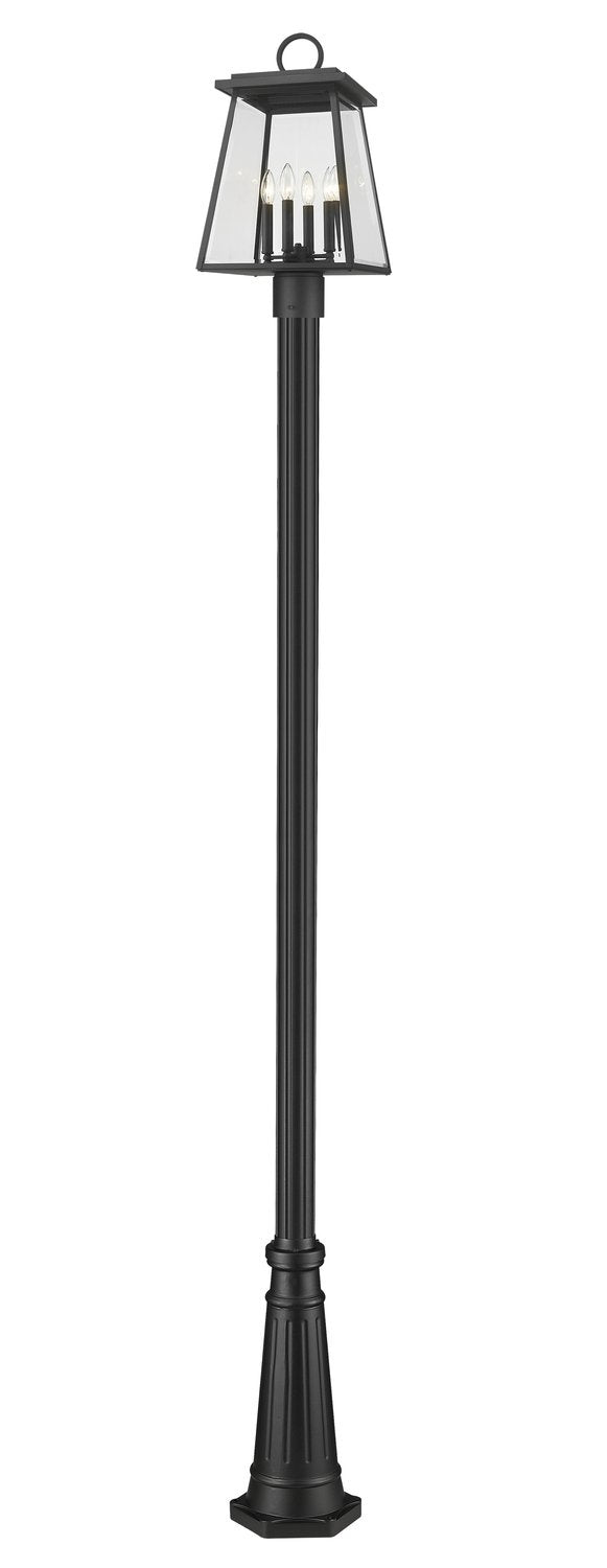 Z-LITE BROUGHTON OUTDOOR POST MOUNTED FIXTURE | 521PHBR-519P-BK - Post