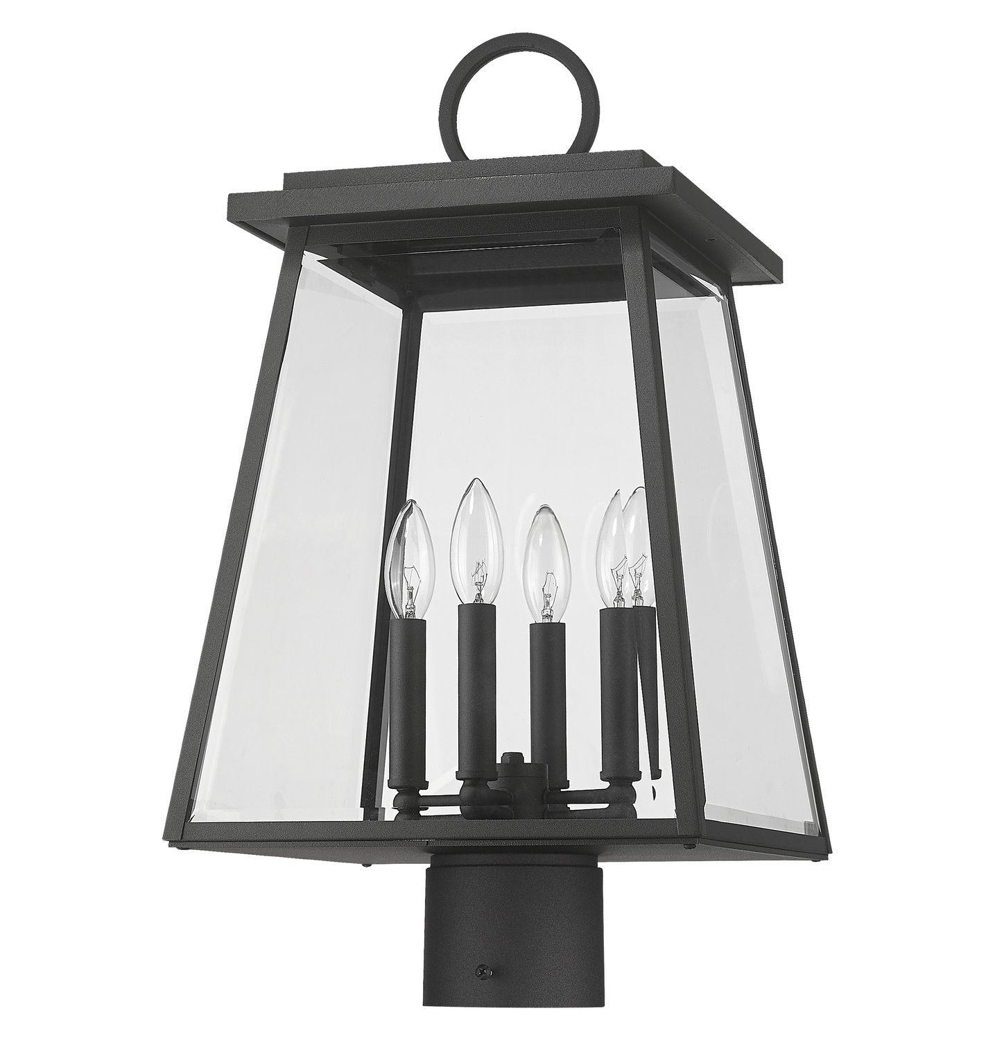 Z-LITE BROUGHTON OUTDOOR POST MOUNT FIXTURE | 521PHBR-BK - Post