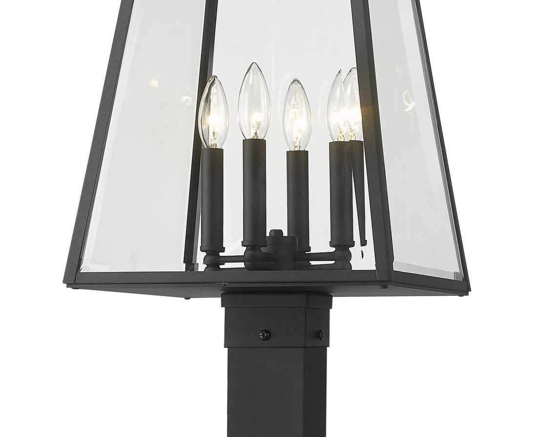 Z-LITE BROUGHTON OUTDOOR POST MOUNTED FIXTURE | 521PHBS-536P-BK - Post