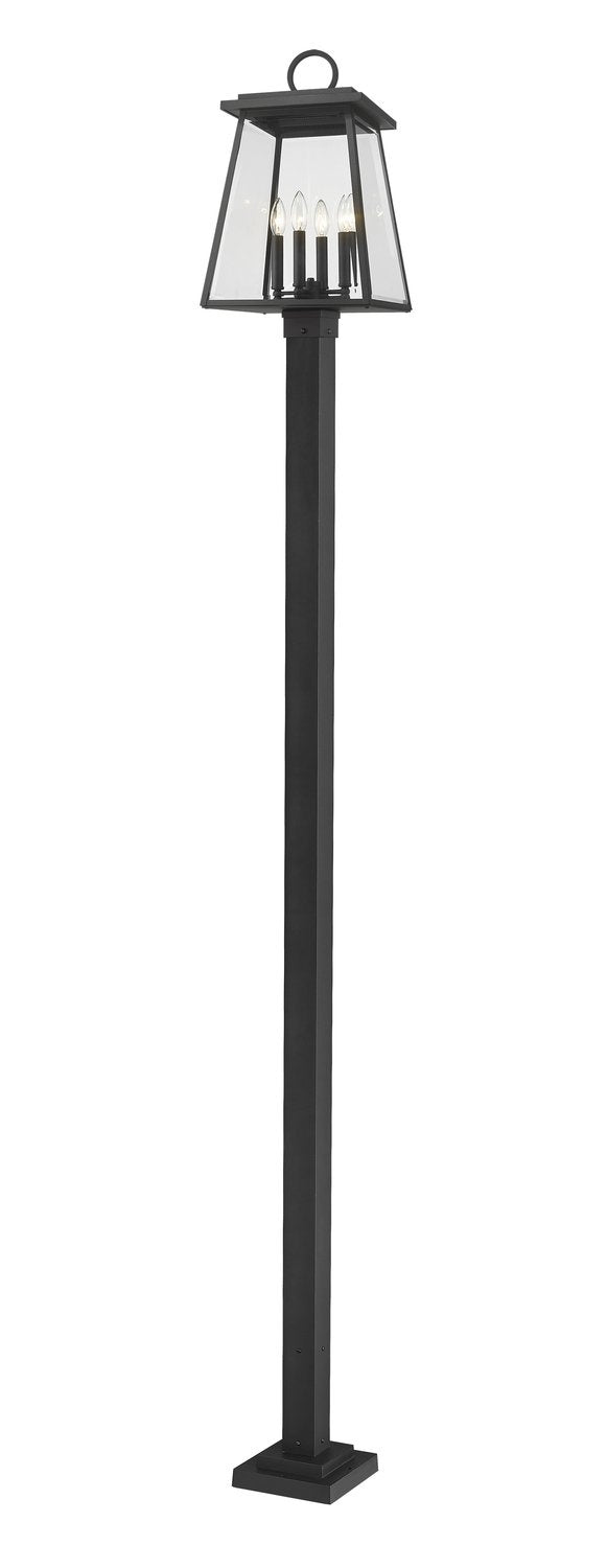 Z-LITE BROUGHTON OUTDOOR POST MOUNTED FIXTURE | 521PHBS-536P-BK - Post