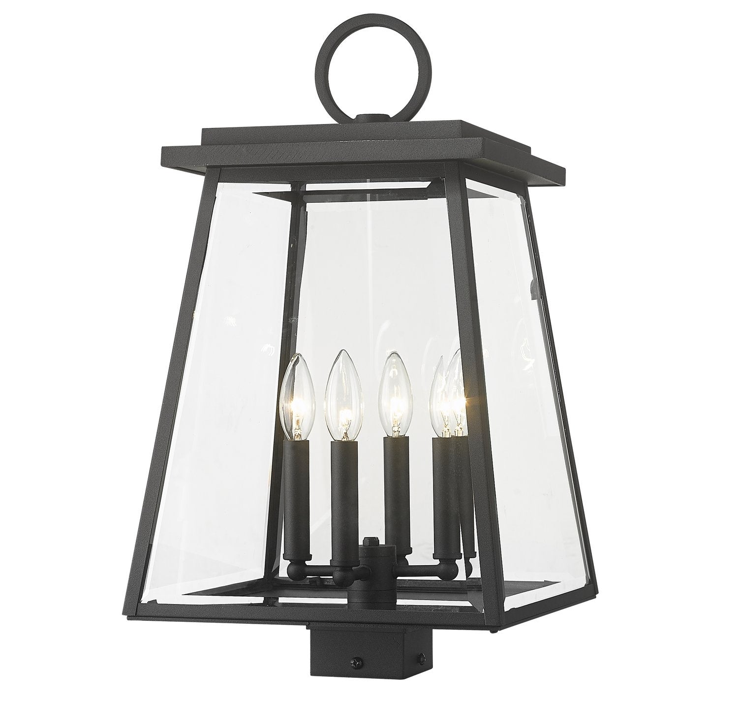 Z-LITE BROUGHTON OUTDOOR POST MOUNT FIXTURE | 521PHBS-BK - Post