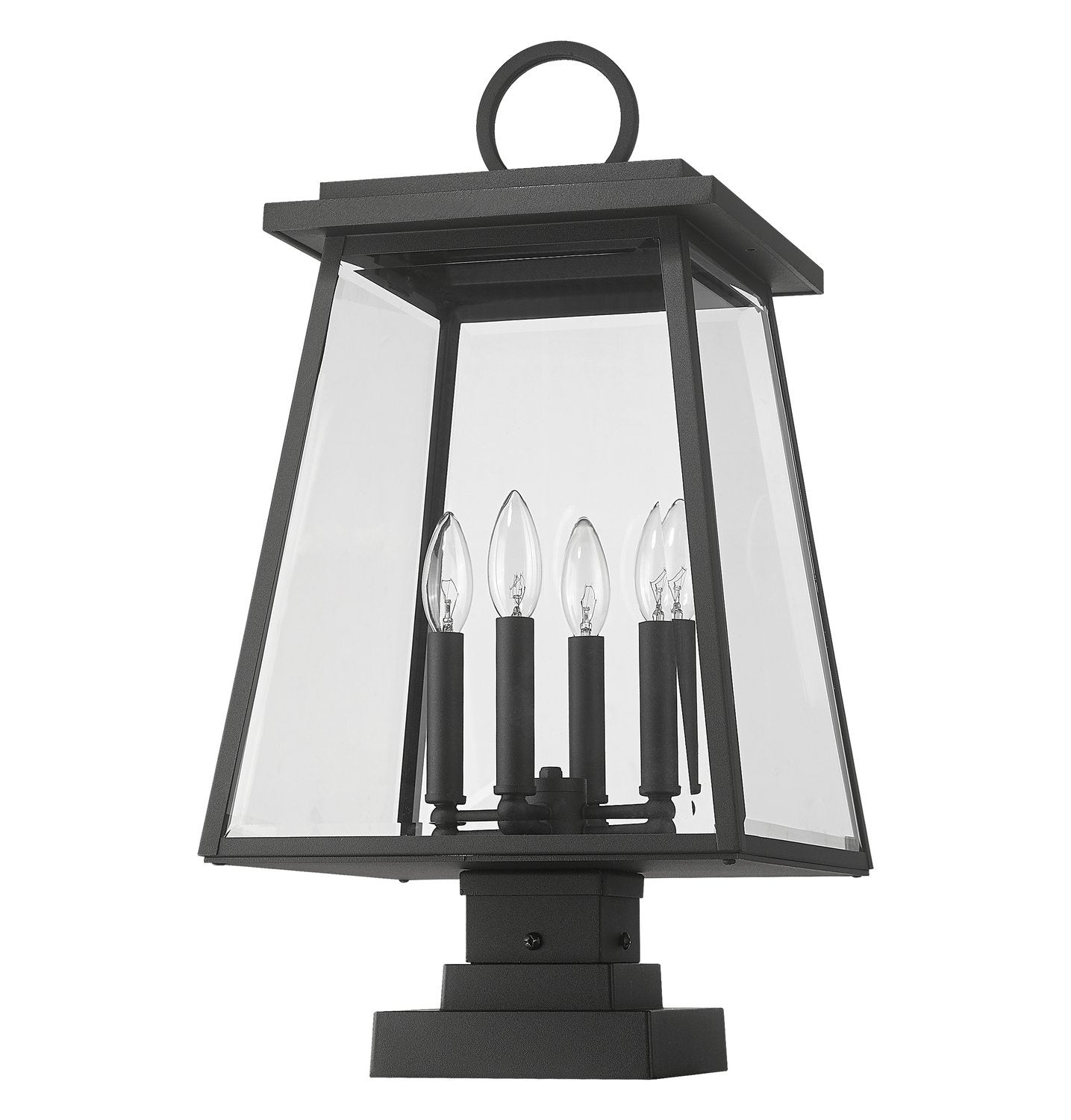Z-LITE BROUGHTON OUTDOOR PIER MOUNTED FIXTURE | 521PHBS-SQPM-BK - Post