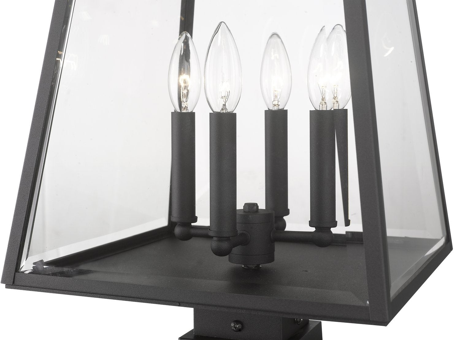 Z-LITE BROUGHTON OUTDOOR PIER MOUNTED FIXTURE | 521PHBS-SQPM-BK - Post