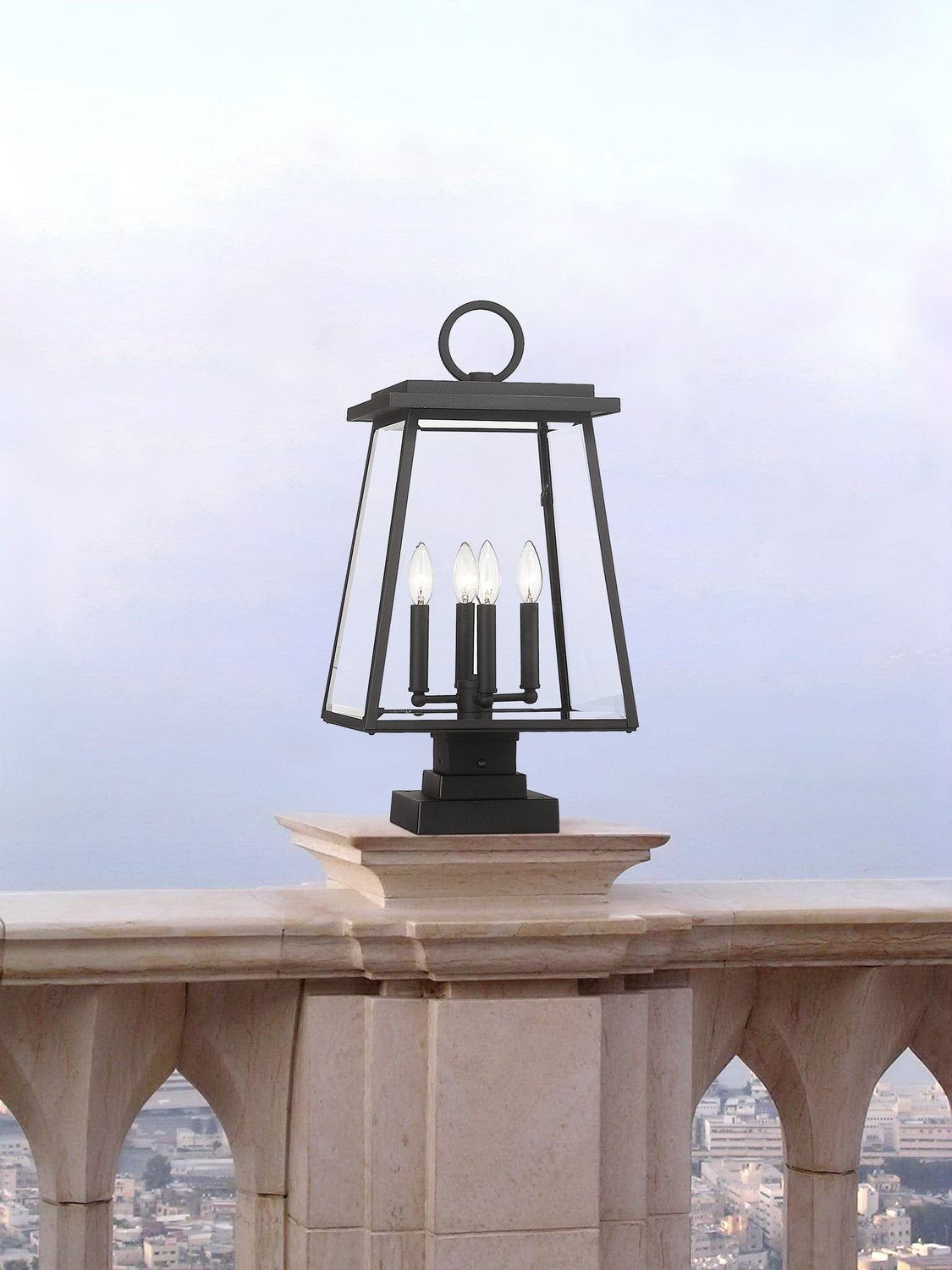 Z-LITE BROUGHTON OUTDOOR PIER MOUNTED FIXTURE | 521PHBS-SQPM-BK - Post