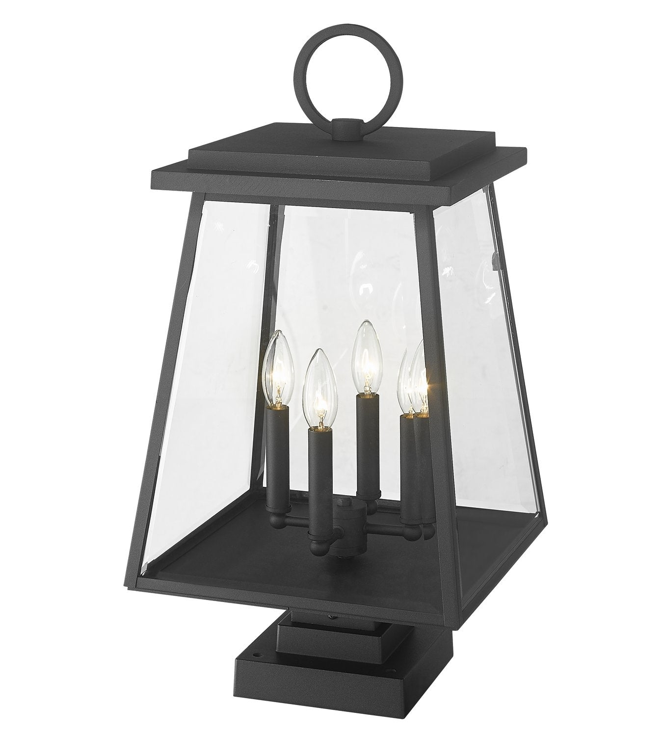 Z-LITE BROUGHTON OUTDOOR PIER MOUNTED FIXTURE | 521PHBS-SQPM-BK - Post