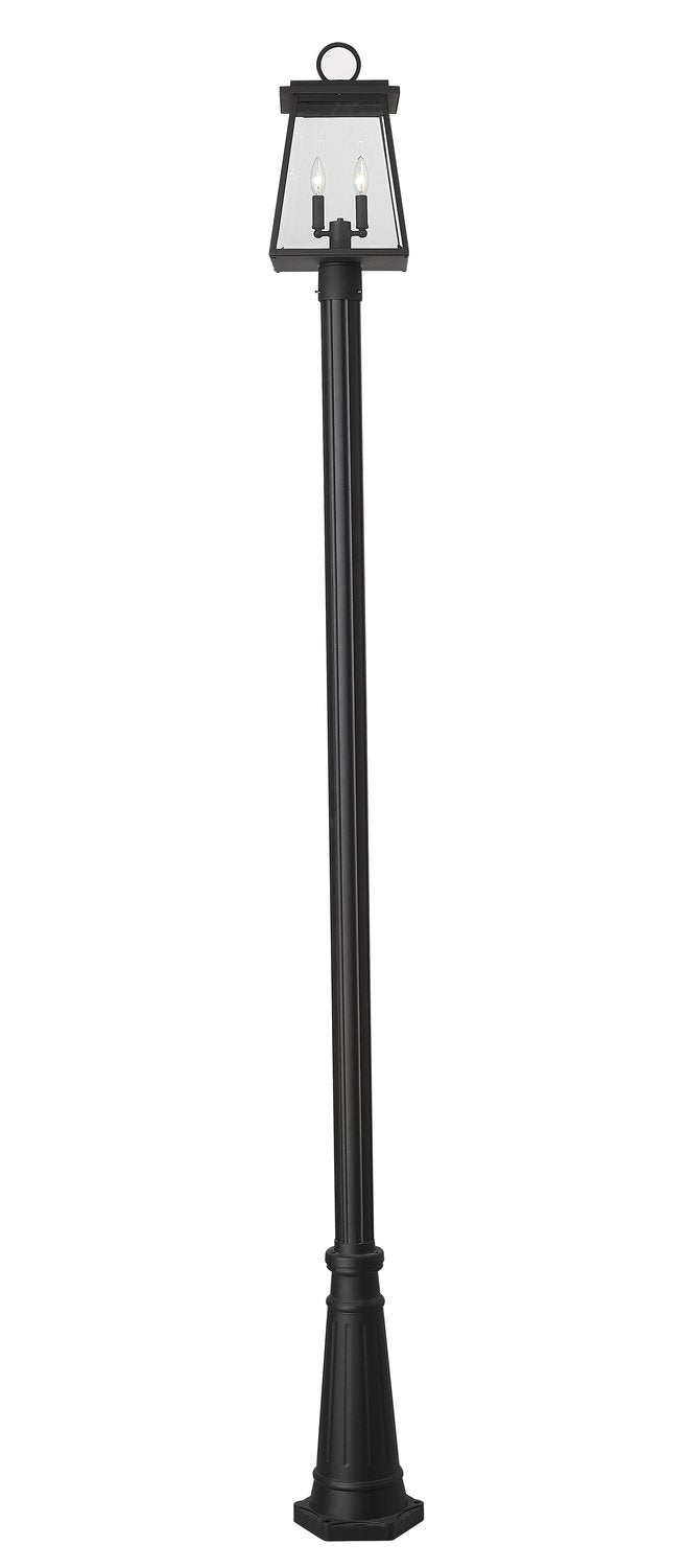 Z-LITE BROUGHTON OUTDOOR POST MOUNTED FIXTURE | 521PHMR-519P-BK - Post