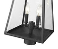 Z-LITE BROUGHTON OUTDOOR POST MOUNT FIXTURE | 521PHMR-BK - Post