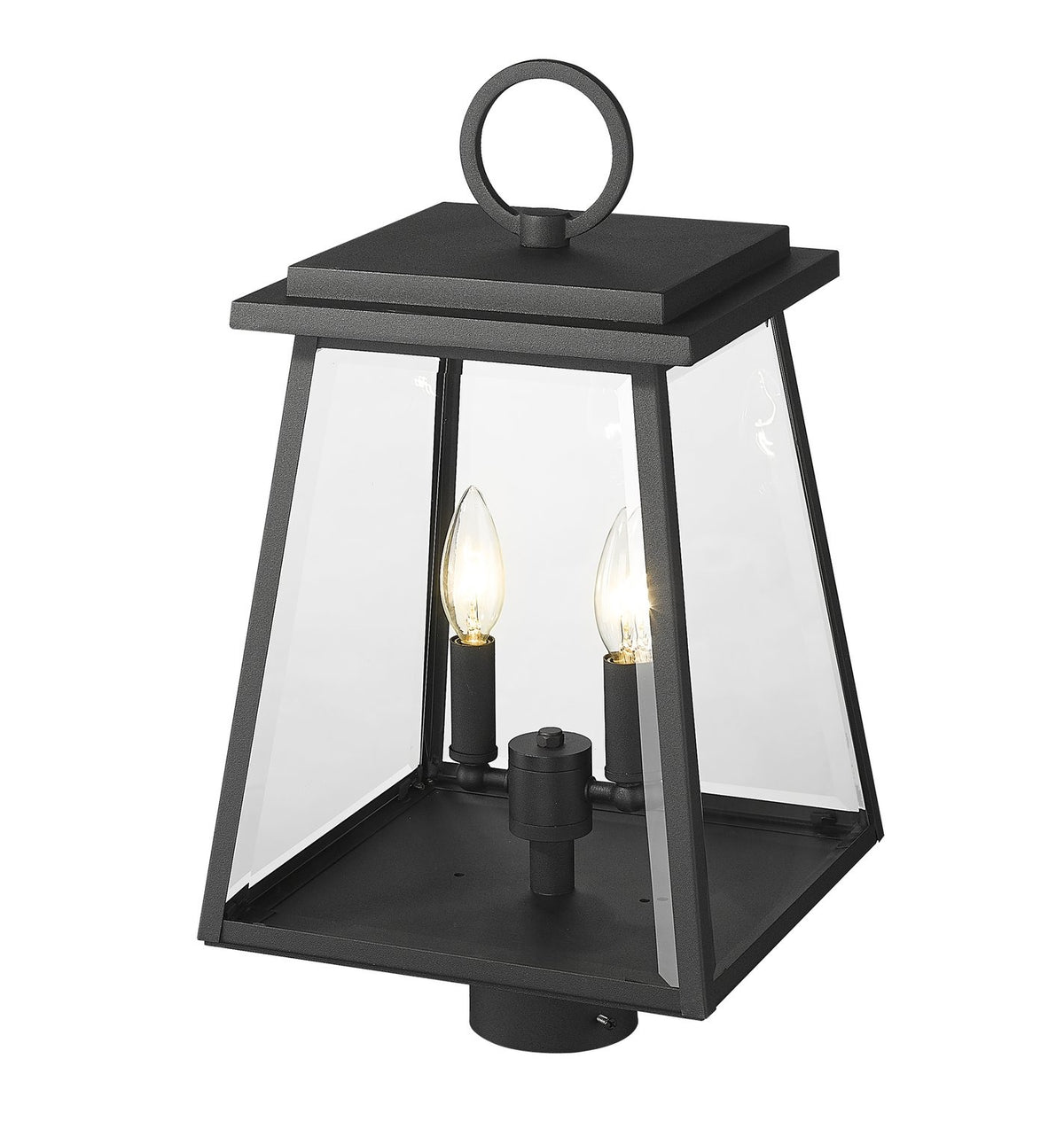 Z-LITE BROUGHTON OUTDOOR POST MOUNT FIXTURE | 521PHMR-BK - Post