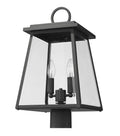 Z-LITE BROUGHTON OUTDOOR POST MOUNT FIXTURE | 521PHMR-BK - Post