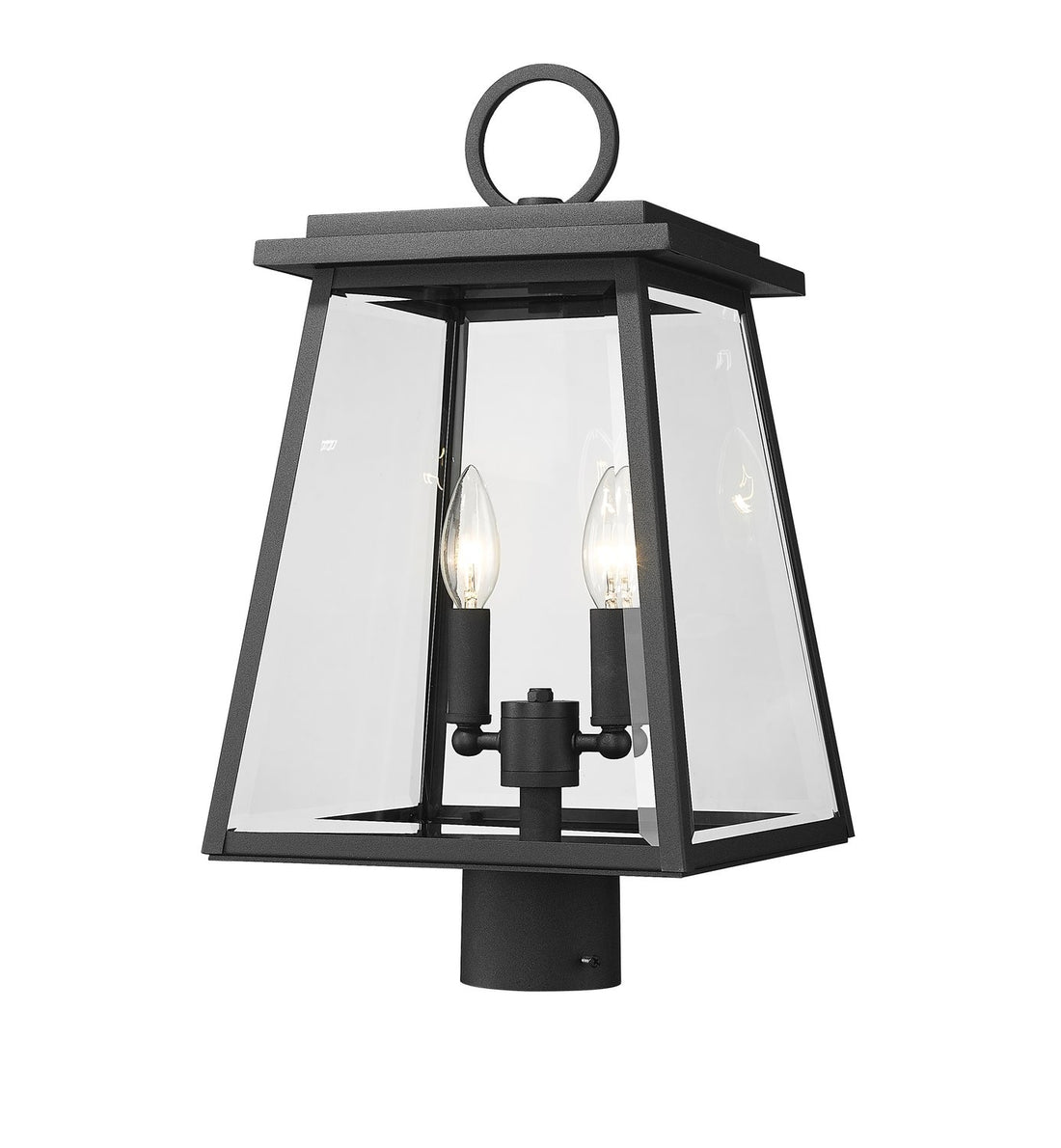 Z-LITE BROUGHTON OUTDOOR POST MOUNT FIXTURE | 521PHMR-BK - Post