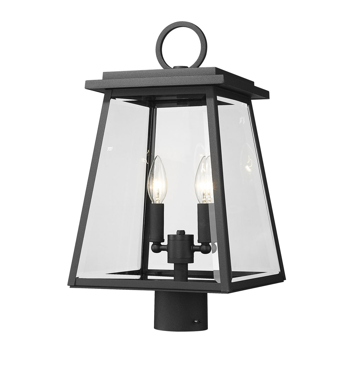 Z-LITE BROUGHTON OUTDOOR POST MOUNT FIXTURE | 521PHMR-BK - Post