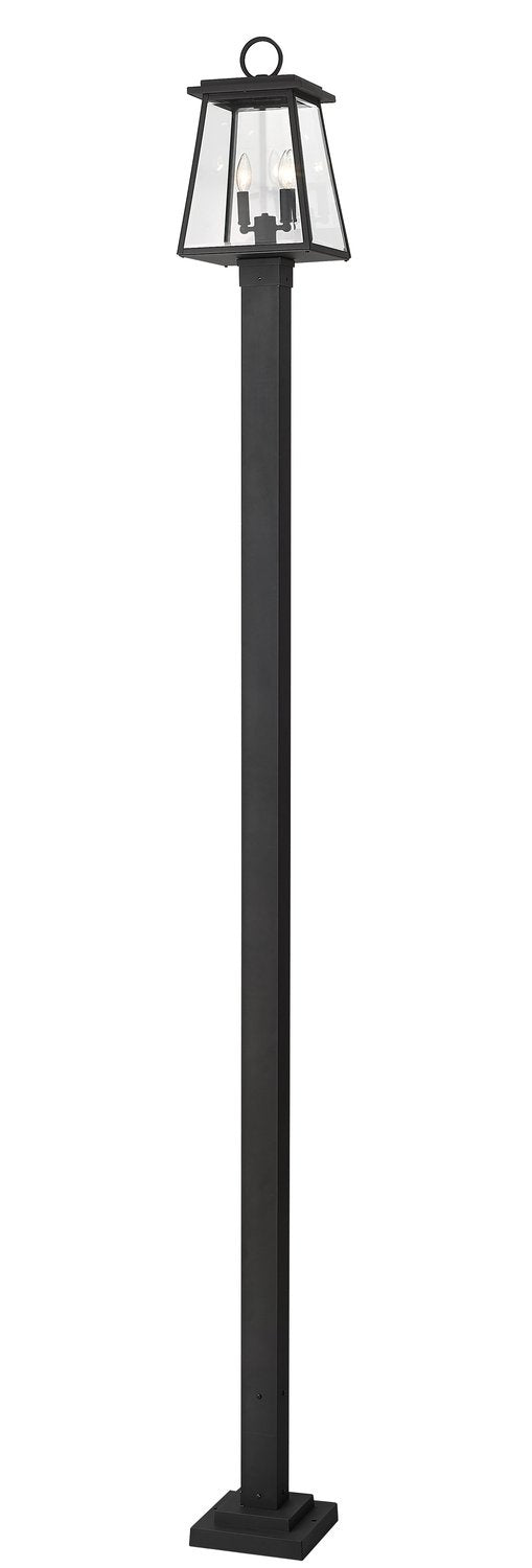 Z-LITE BROUGHTON OUTDOOR POST MOUNTED FIXTURE | 521PHMS-536P-BK - Post