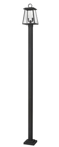 Z-LITE BROUGHTON OUTDOOR POST MOUNTED FIXTURE | 521PHMS-536P-BK - Post