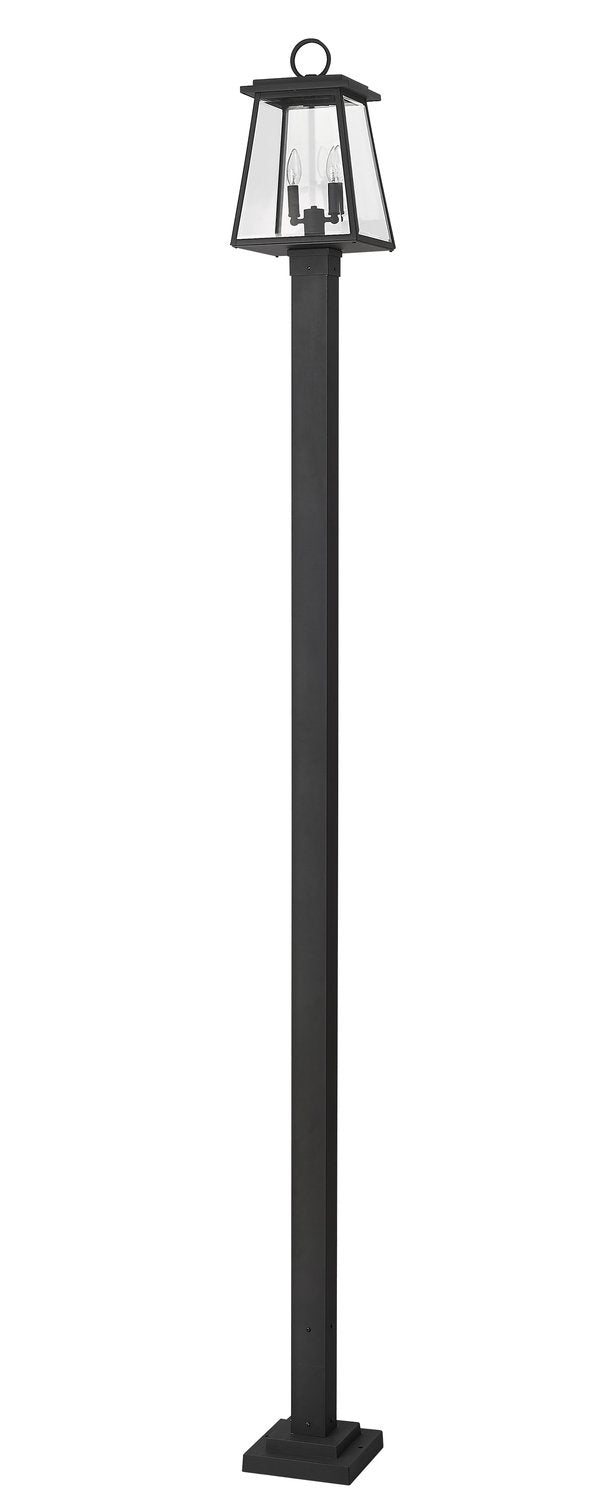 Z-LITE BROUGHTON OUTDOOR POST MOUNTED FIXTURE | 521PHMS-536P-BK - Post