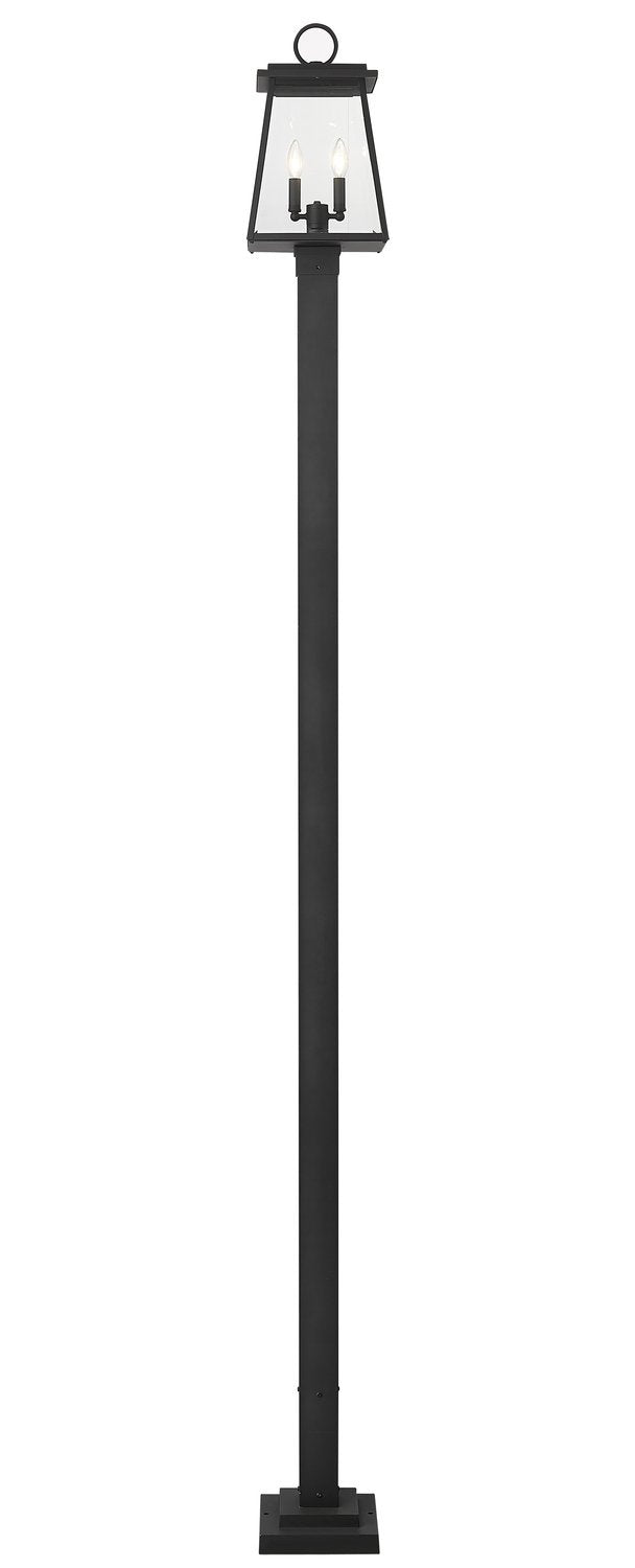 Z-LITE BROUGHTON OUTDOOR POST MOUNTED FIXTURE | 521PHMS-536P-BK - Post