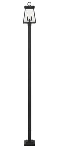 Z-LITE BROUGHTON OUTDOOR POST MOUNTED FIXTURE | 521PHMS-536P-BK - Post