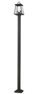 Z-LITE BROUGHTON OUTDOOR POST MOUNTED FIXTURE | 521PHMS-536P-BK - Post