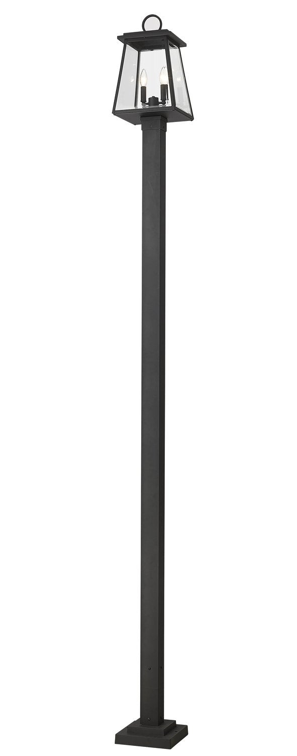 Z-LITE BROUGHTON OUTDOOR POST MOUNTED FIXTURE | 521PHMS-536P-BK - Post