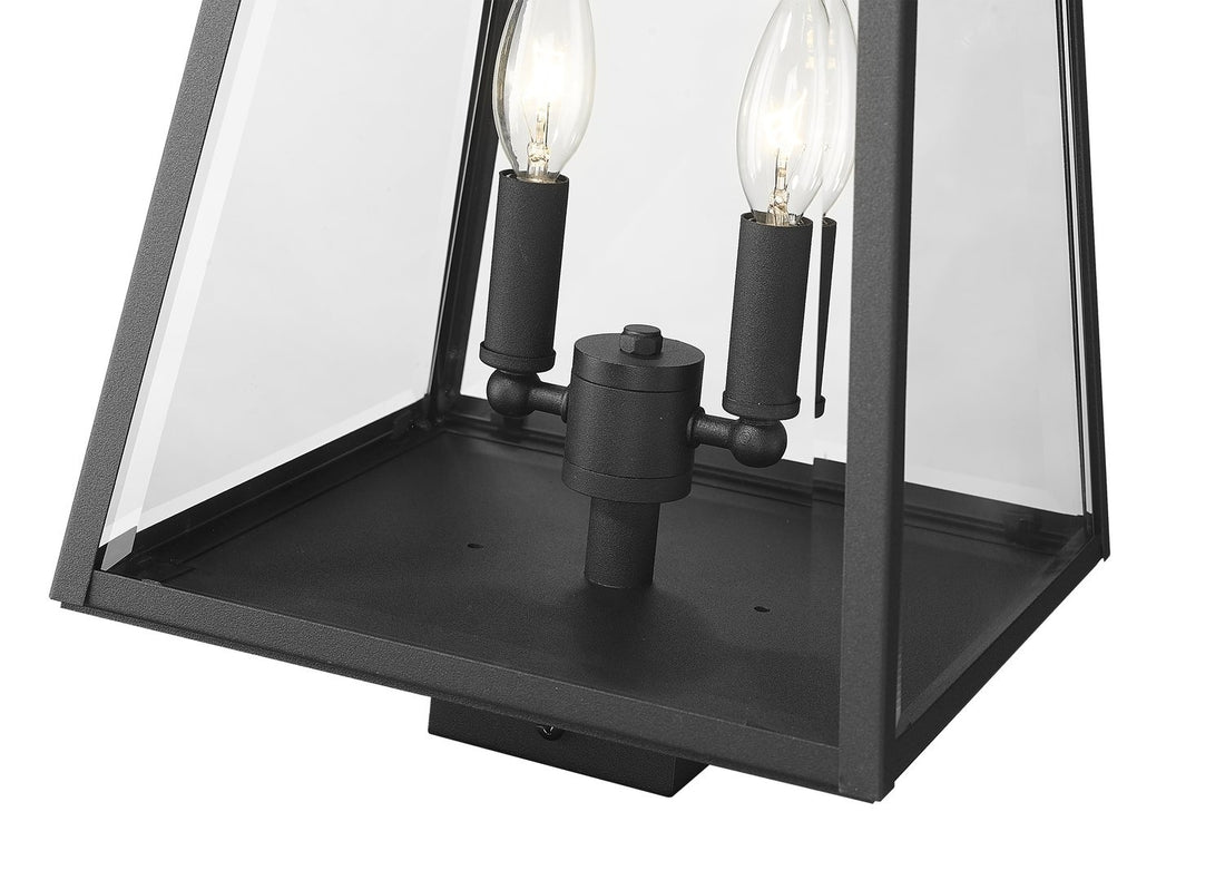 Z-LITE BROUGHTON OUTDOOR POST MOUNT FIXTURE | 521PHMS-BK - Post