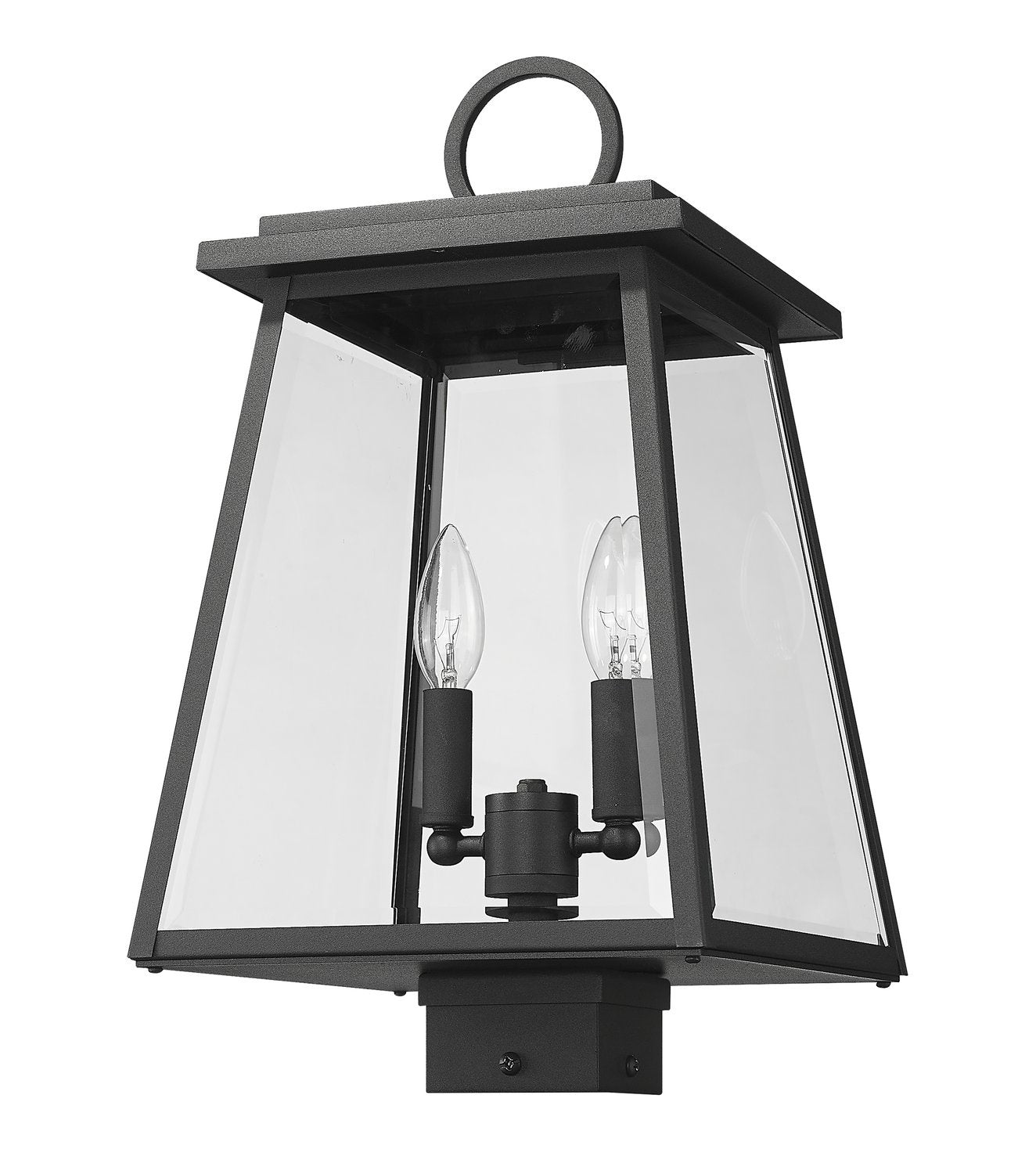 Z-LITE BROUGHTON OUTDOOR POST MOUNT FIXTURE | 521PHMS-BK - Post
