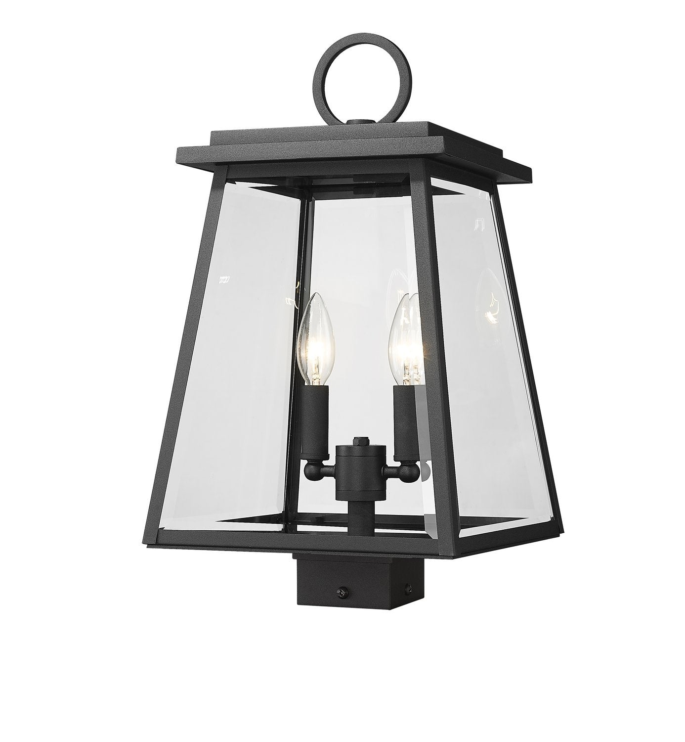 Z-LITE BROUGHTON OUTDOOR POST MOUNT FIXTURE | 521PHMS-BK - Post