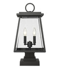 Z-LITE BROUGHTON OUTDOOR PIER MOUNTED FIXTURE | 521PHMS-SQPM-BK - Post