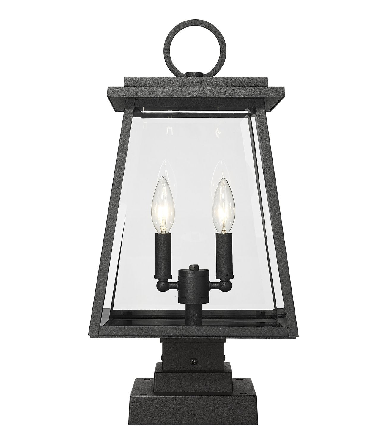 Z-LITE BROUGHTON OUTDOOR PIER MOUNTED FIXTURE | 521PHMS-SQPM-BK - Post