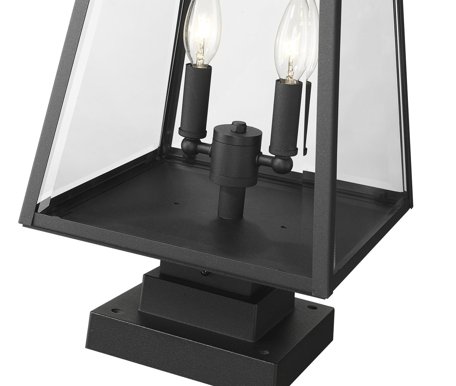 Z-LITE BROUGHTON OUTDOOR PIER MOUNTED FIXTURE | 521PHMS-SQPM-BK - Post